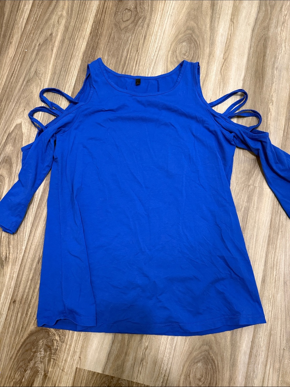 Cold-Shoulder Women's Top in Bright Blue